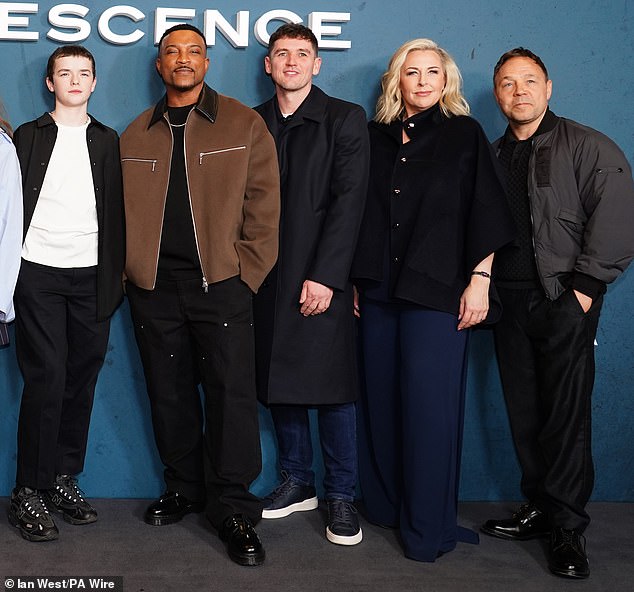 Posing at the premiere of Adolescence in central London just two months ago in March, Warrington-born Owen was noticeably smaller than co-star Ashley Walters (pictured L-R: Cooper, Ashley Walters, Robbie O'Neill, Hannah Walters and Stephen Graham)