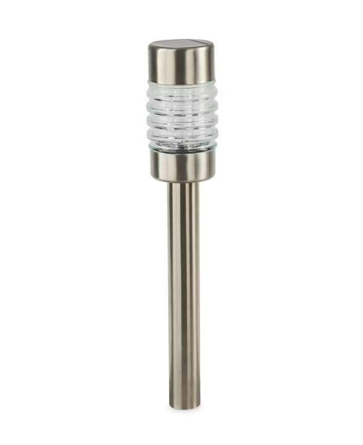 Solar stainless steel bollard stake light.