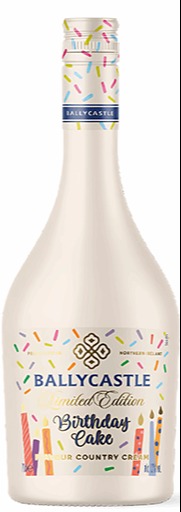 Ballycastle Limited Edition Birthday Cake flavour Country Cream liqueur bottle.