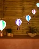 Solar-powered hot air balloon string lights.