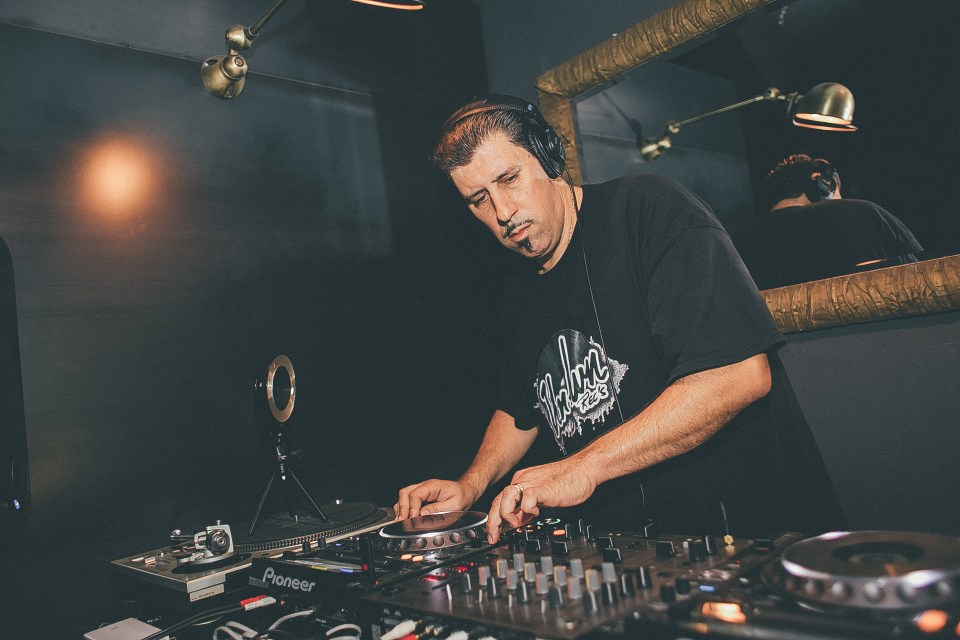 Victor Simonelli DJing at the Music Factory Stage.