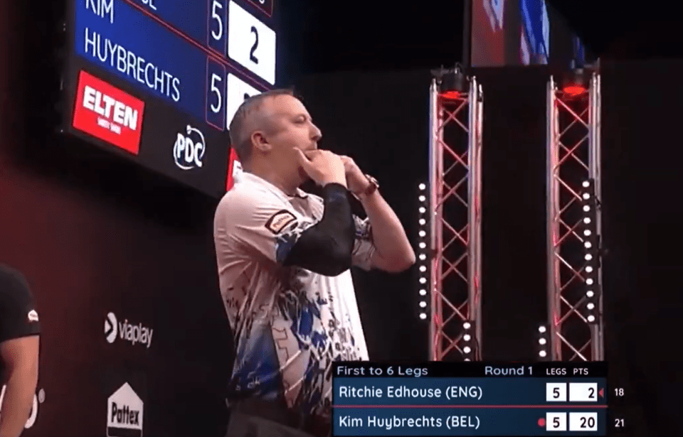 Darts player Ritchie Edhouse (ENG) during a match.