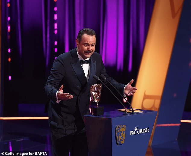 Danny Dyer forced the BBC to do some quick editing, after he let slip several swear words during his acceptance speech for best Male Performance in a Comedy at the BAFTA TV Awards on Sunday