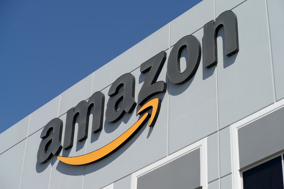 Amazon logo on a building.