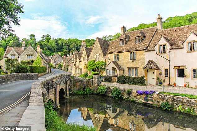 Americans are flocking to the 'Hamptons of England' where the cost of buying a charming countryside property is 40 percent cheaper than purchasing stateside. Punctuated with honey-colored limestone cottages like those shown above, the Cotswolds is a popular escape