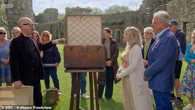 During a previous instalment of the BBC show, expert Marc Allum (left) was presented with a designer piece of luggage at Beaumaris Castle
