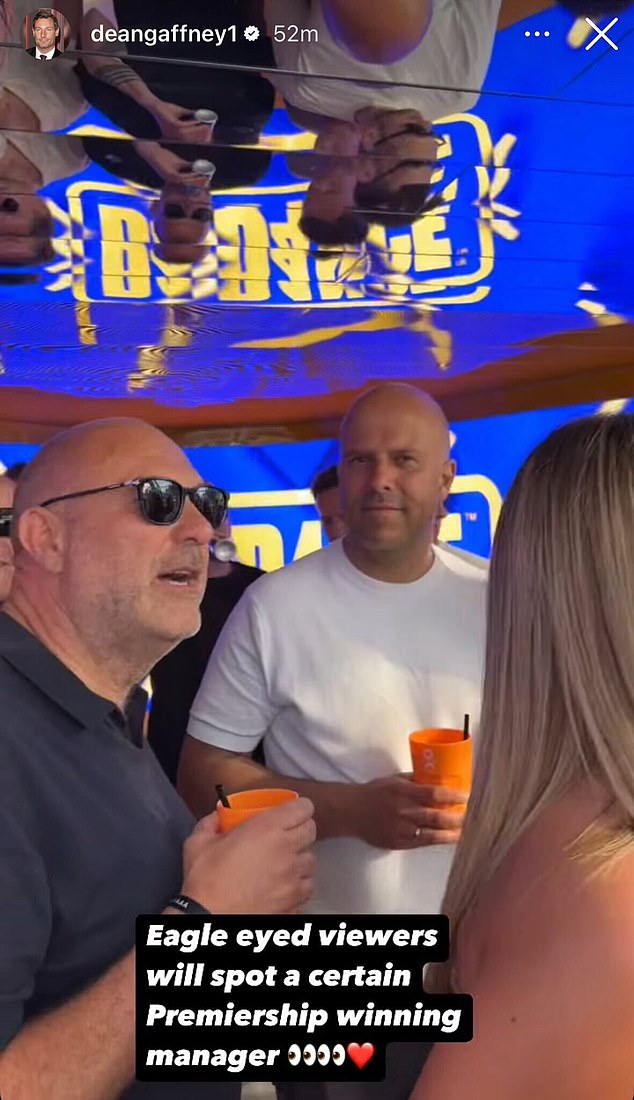 Liverpool manager Arne Slot was snapped by an Eastenders legend as he celebrated Liverpool's title win in Ibiza