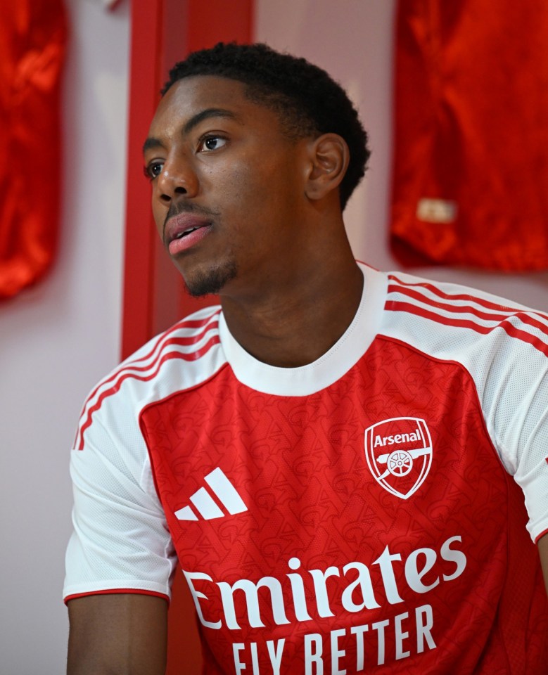 LONDON, ENGLAND - MAY 15: Myles Lewis-Skelly of Arsenal during the Adidas Arsenal 25-26 kit shoot at Emirates Stadium on May 15, 2025 in London, England. (Photo by David Price/Arsenal FC via Getty Images)