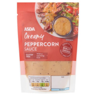 Package of Asda Creamy Peppercorn Sauce.