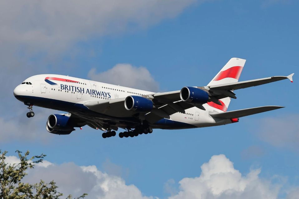 An image collage containing 1 images, Image 1 shows a british airways plane is flying in the sky