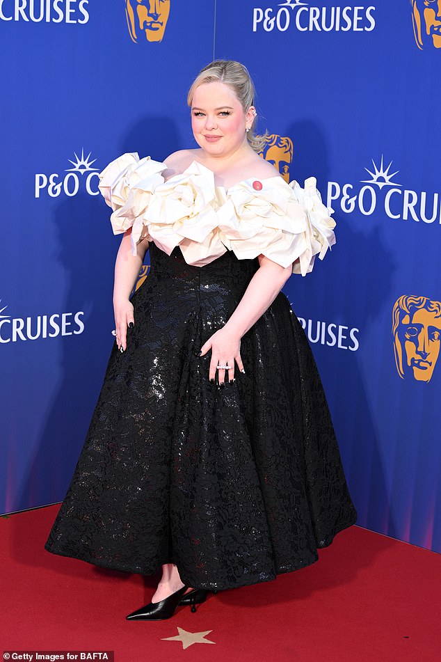 Nicola Coughlan, 38, was the epitome of glamour in a sequinned black gown at the 2025 BAFTA Television Awards on Sunday