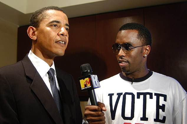 Former president Barack Obama was bizarrely named in Sean 'Diddy' Combs' ongoing federal trial in shocking testimony about drug-taking at the rapper's infamous 'freak off' parties (pictured together in 2004). There was no suggestion Obama was present at the parties