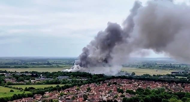 Emergency services rushed to the scene at former RAF base, Bicester Motion, in Oxfordshire earlier this evening