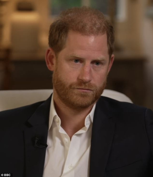 Body language expert Judi James told FEMAIL that Prince Harry's stare 'suggested a man who¿d found more toys to throw out of the pram'