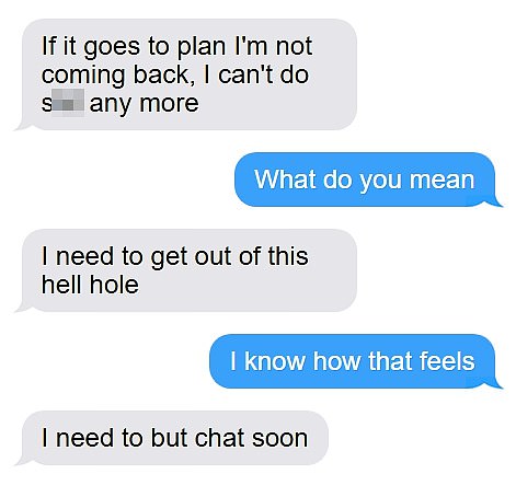 Pheobe ranted to her aunt, Caz Johnson, about wanting to visit her boyfriend in WA following a conflict with her mother in a series of texts (pictured)