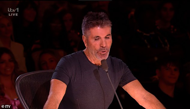 The Sunderland singer, who sang Queen's Somebody To Love for his final performance at London's Apollo, was left unimpressed with the judges' criticism (pictured: Simon Cowell)