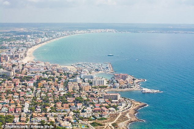 A British woman has died after plunging from a scenic beauty spot in Majorca. File photo: Aerial view over Playa de Palma in Majorca