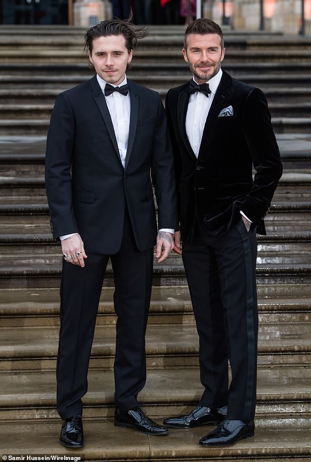 Brooklyn Beckham made a rare comment about his footballer dad David to The Sunday Times in March amid the family rift (Seen in 2019)