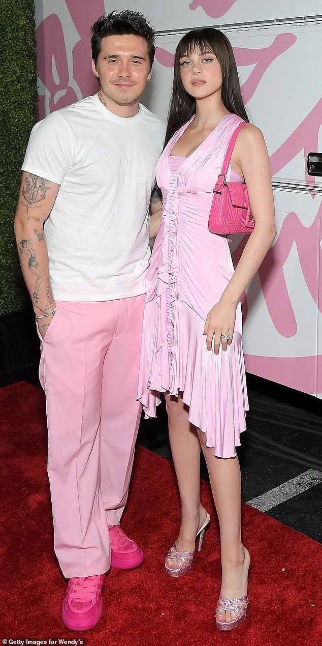Brooklyn Beckham and Nicola Peltz at a launch event for Strawberry Frosty desert at Wendy’s in Hollywood