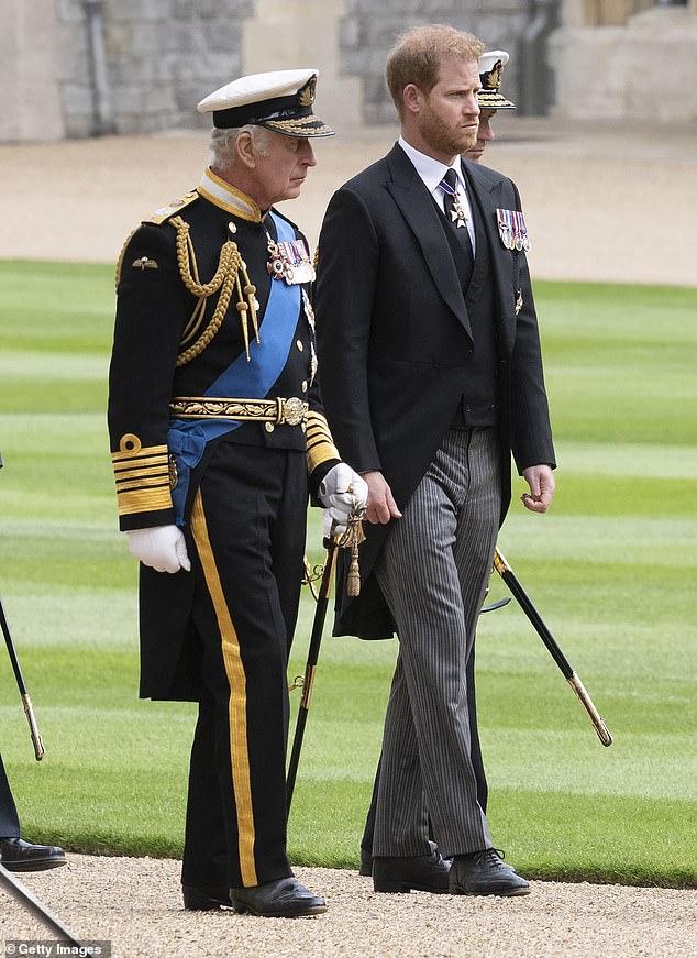 In the astonishing interview, Prince Harry revealed he did not know how long his father Charles had left (pictured together in 2022)