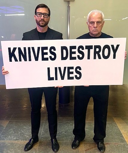 Norman Brennan (right), a former police officer and director of the Law and Order Foundation, joins with Adam Brooks (left) - whose father was murdered by a machete gang - to call for tougher knife crime prison sentences