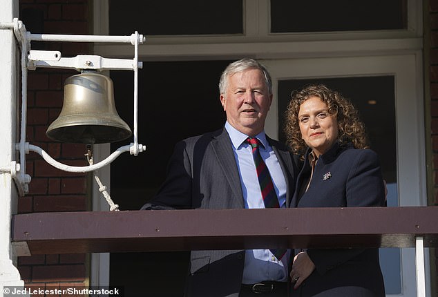 In the same time period the management consultancy company's net assets went from £5,385 to a negative figure of £117,880. Pictured: Hannah Ingram-Moore and her husband Colin Ingram-Moore