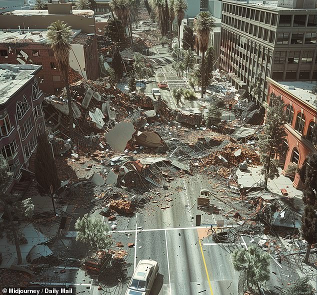 The 800-mile-long San Andreas fault line that runs along the West Coast is overdue for a massive earthquake that scientists warn could sink parts of the US (STOCK IMAGE)