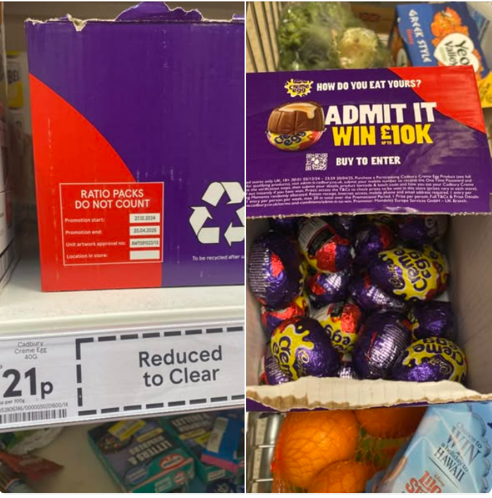 Reduced Cadbury Creme Eggs.
