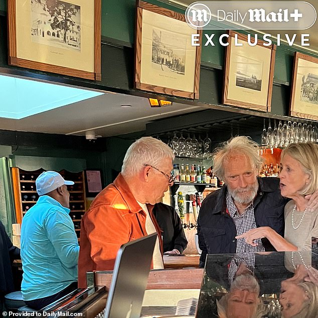 A scruffy and venerable Clint Eastwood can be seen chatting amiably with piano player Gennady Loktionov and Sue Carota general manager of his historic Mission Ranch restaurant in Carmel-by-the-Sea in the most recent public photos of the actor in October