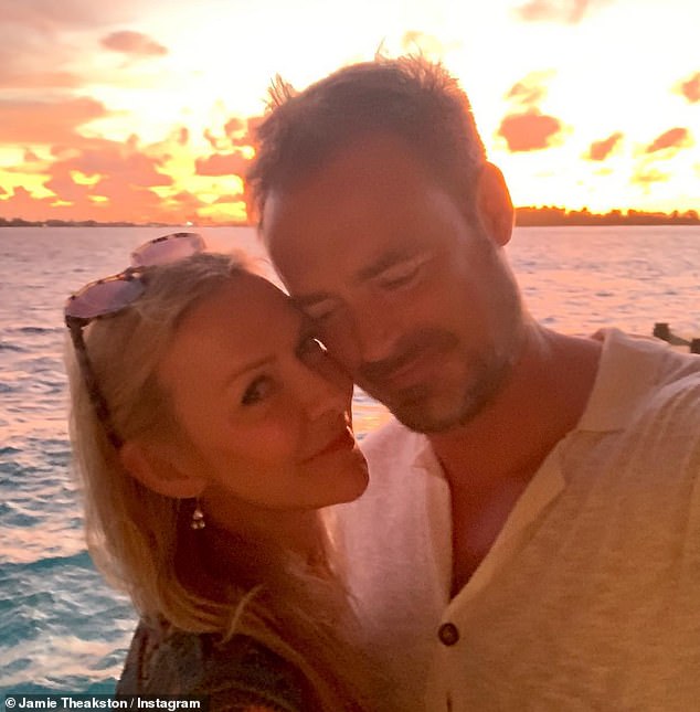 Jamie revealed he initially kept his possible cancer diagnosis a secret from beloved wife Sophie Siegle (pictured together) for weeks as they enjoyed a family holiday to Japan