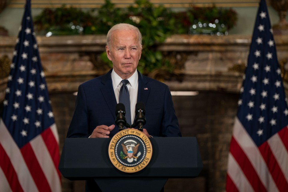 President Biden at a press conference.