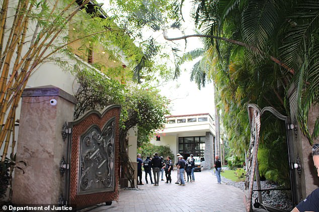 Diddy's Miami mansion is seeing during a March 2024 Homeland Security raid which saw its gates busted down by an armored vehicle