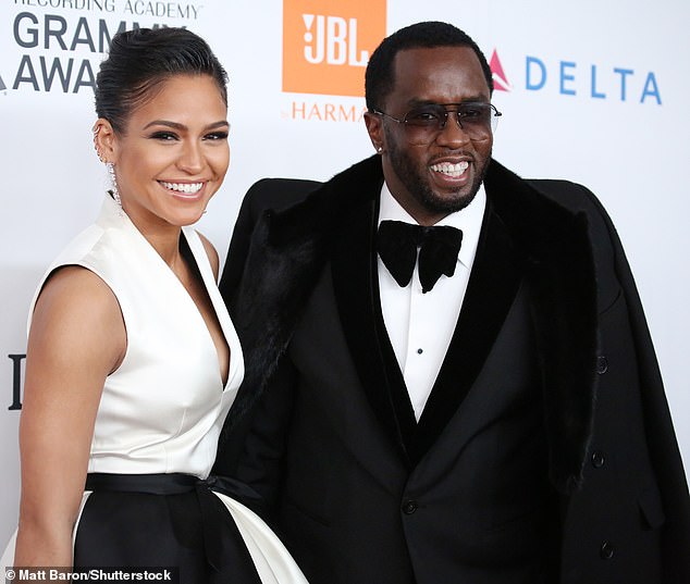 Ventura was around eight months pregnant when she took to the stand earlier this month - pictured with Diddy in 2018