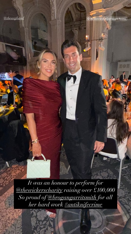James Argent and a woman at a charity event.