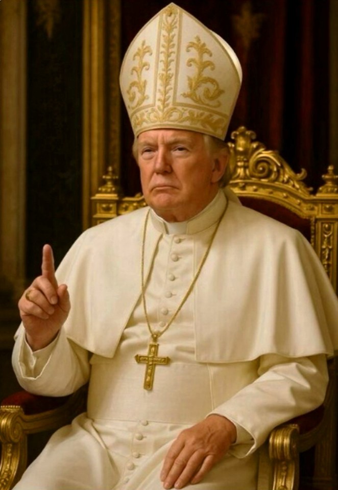Image of Donald Trump depicted as the Pope.