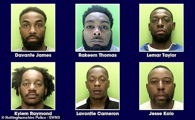 Six members of a drugs gang (pictured) have been jailed after £7 million worth of crystal meth was smuggled into the UK from America disguised as weight loss shakes