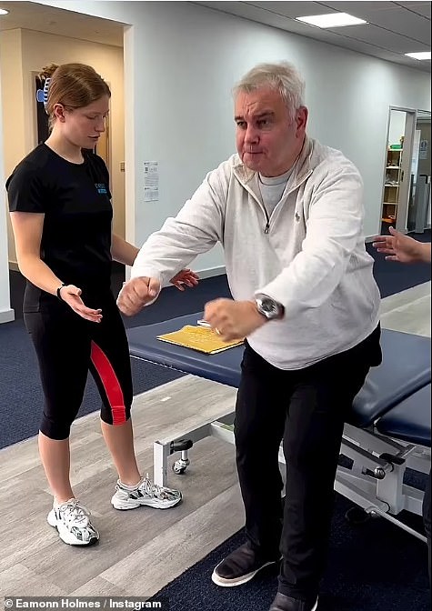 Eamonn has been plagued with health woes following surgery on his back in 2022 and has been relying on the aid of a walking frame or wheelchair since (pictured last year)