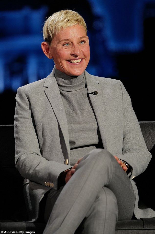 Ellen DeGeneres, 67, looked unrecognizable as she unveiled a new hairstyle while giving a glimpse of her new abode in the British countryside; seen in 2021