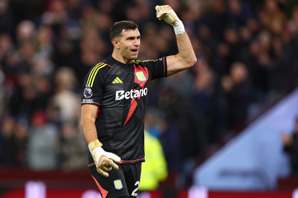Emiliano Martínez, Aston Villa goalkeeper, leaving the pitch.
