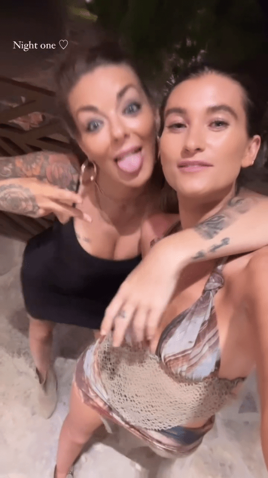 Sheridan Smith and Charley Webb on holiday.