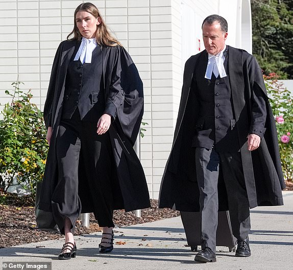 MORWELL, AUSTRALIA - MAY 13: Barristers Sophie Stafford (L) and Colin Mandy SC arrive at Latrobe Valley Magistrates' Court on May 13, 2025 in Morwell, Australia. Erin Patterson pled not guilty to murdering three relatives by serving them beef Wellington laced with deadly death cap mushrooms at a lunch in Leongatha, Victoria on July 2023, claiming it was a tragic accident. The trial has featured emotional testimony from the sole survivor, Ian Wilkinson, who described how he and the other guests fell violently ill after the meal, with medical evidence confirming the presence of toxic mushrooms in the dish. (Photo by Asanka Ratnayake/Getty Images)