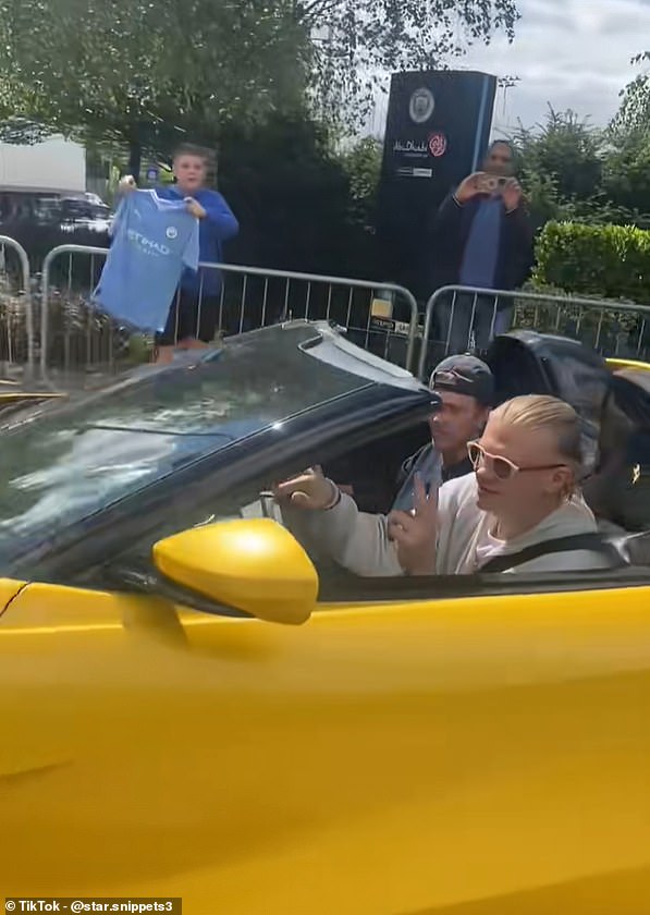 Erling Haaland has been filmed in a new £320,000 convertible Ferrari 812 Superfast