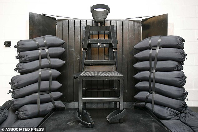A chair sits in the execution chamber at the Utah State Prison. It is designated for firing squad, an archaic execution method making a comeback
