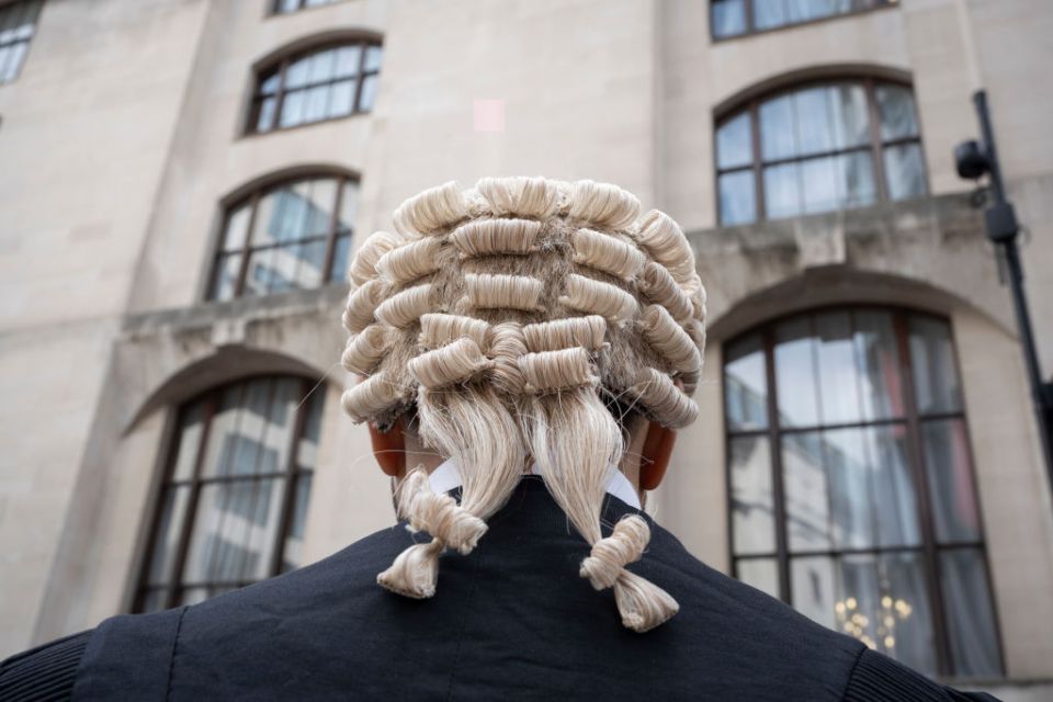 Barrister's wig during strike action.
