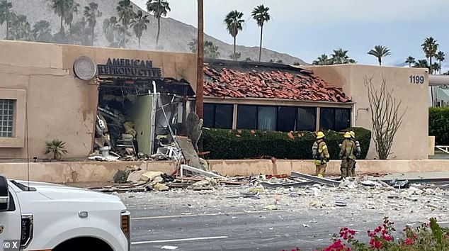 Firefighters are responding to a powerful explosion at a reproductive clinic in Palm Springs that rocked the area late Saturday morning