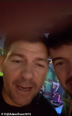 Steven Gerrard professed his love for his former club Rangers while appearing half cut on a night out