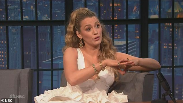 Blake Lively, 37, reunited with chat show host Seth Meyers on Thursday's Late Night show, but fans spotted an odd detail about her appearance; seen arriving at NBC Studios on Thursday