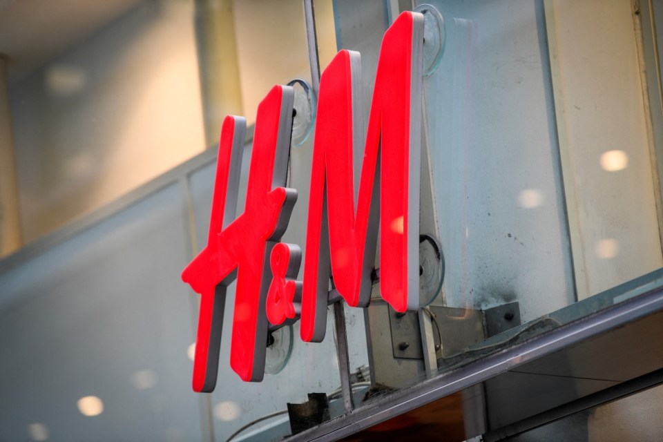 H&M logo on a store in Stockholm.