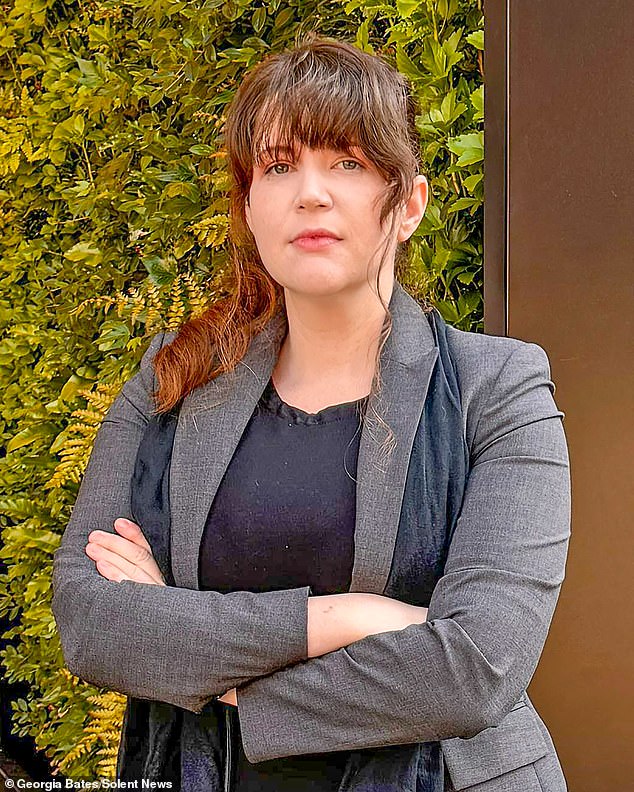 Shannon Burns, pictured outside the tribunal hearing, is suing for sex discrimination