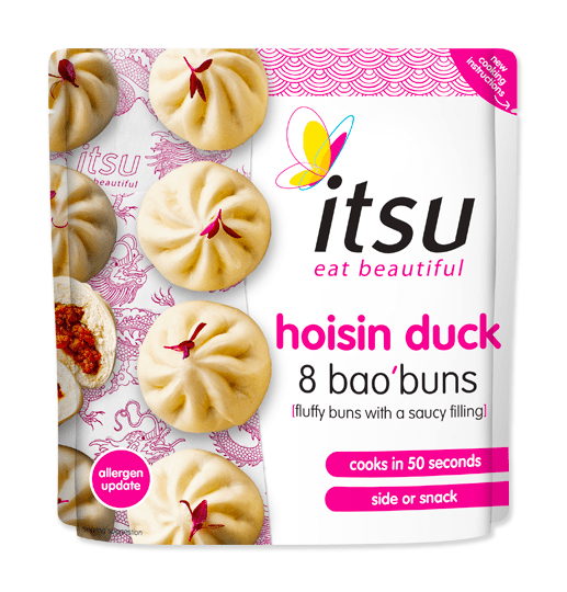 itsu hoisin duck bao buns package.